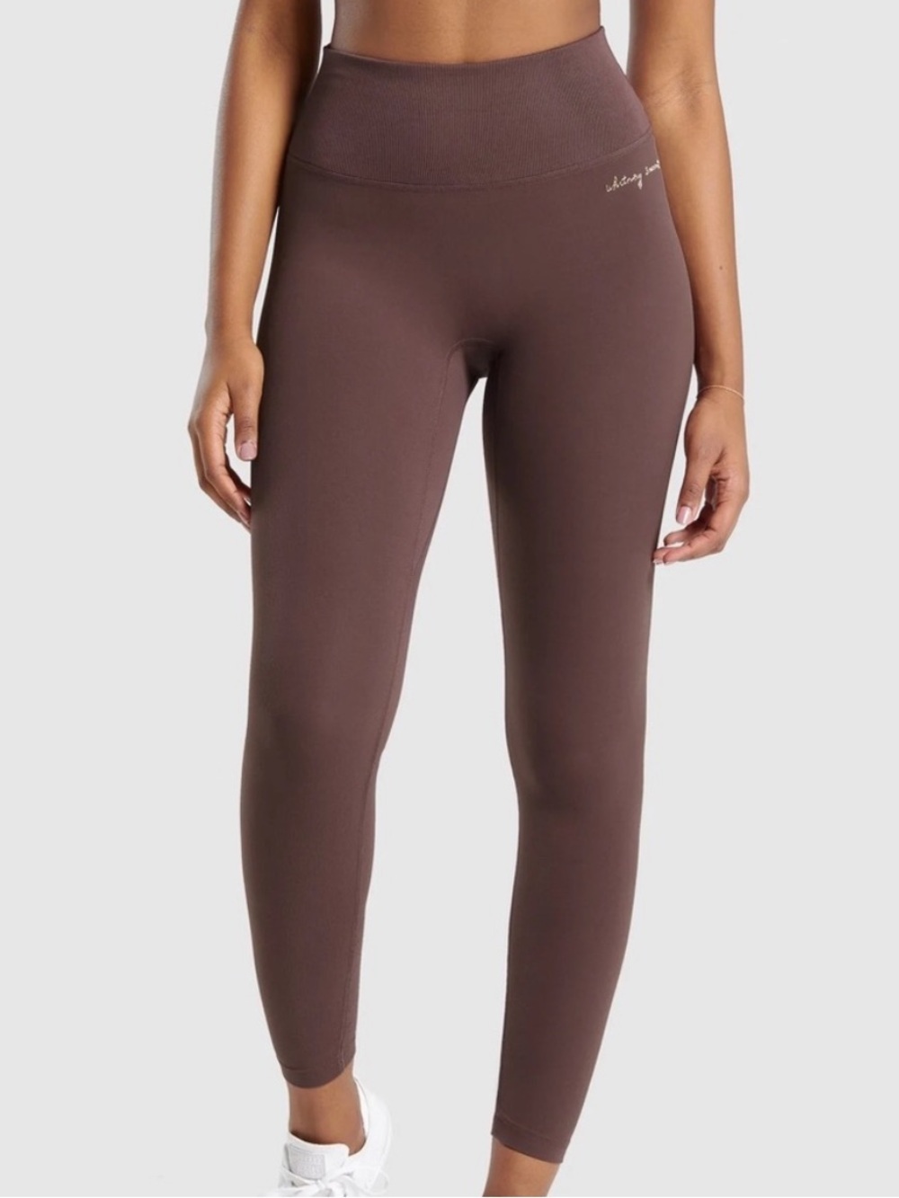 NWT Gymshark x Whitney Simmons Rib Waist Leggings Cherry Chocolate Size XL